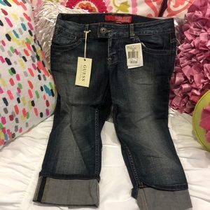 Guess Cuffed Stretch Capri Jeans, size 29